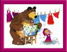 1566 "Большая стирка" Набор для вышивания мулине "Риолис" 24*18см