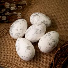 "Яйцо" пенопласт 6*4см арт.SF-7476 белый/серебро (12шт)