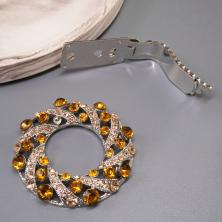 Застежка шубная со стразами арт.ФУ-2332