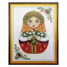 Набор для вышивания мулине и бисером PANNA "Русская матрешка. Весна" 22*29см арт.NM/НМ-1839