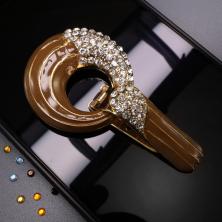 Застежка шубная со стразами арт.258