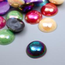 Полубусины "Круг" 14мм арт.ФУ-3323 микс/перламутр (40±2бусин)