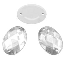 Камни пришивные "Овал" 10*14мм Crystal
