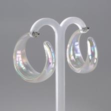 Серьги-кольца d-3,8см арт.ИВ-454 перламутр (акрил)