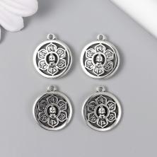 Подвеска "Будда в цветке" 19*16мм арт.10428543 серебро