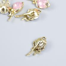 Подвеска "Сердце" 23*13мм арт.9369475 золото/розовый