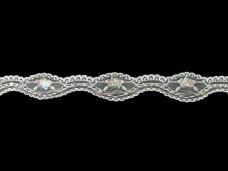 Кружево капрон  30мм с пайетками арт.CLA-1964 белый