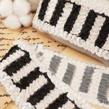 Тесьма на сетке 70мм арт.TC-209 белый/черный