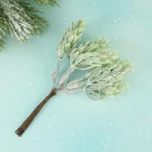 Веточка 13см "Хмель" арт.SF-7337 с белым напылением