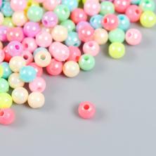 Бусины акрил  6мм арт.4141748 ассорти/перламутр (20гр)