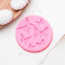 Шесть бабочек Молд силикон 8,4*7,5*0,5см арт.2818774 микс