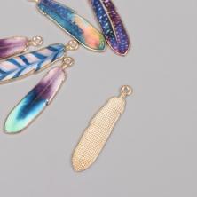 Подвеска "Перо" 38*10мм арт.10710046 микс