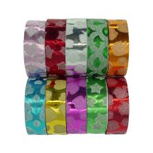 Скотч декоративный пластик 14мм*2м "Рисунок с блестками" арт.6551 ассорти