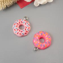 Подвеска акрил "Пончик" 19*22мм арт.ИВ-353 ассорти