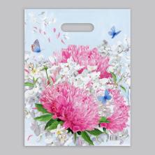 Пакет п/э с вырубной ручкой 40*31см "Нежная хризантема" 30мкм арт.7669473