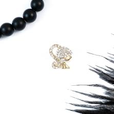 Брошь "Девушка" со стразами 15*12мм арт.D-011014 золото