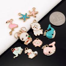Набор подвесок "Зверята" 15-25мм арт.304-687 золото/микс