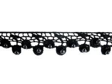 Тесьма вязаная  30мм с бусинами арт.CLC-2609 черный