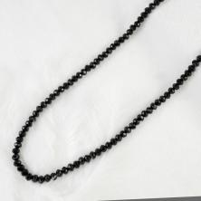 Бусины граненые на леске "Рондель" 6*4мм 50см арт.ФУ-10506 черный (104бусины)