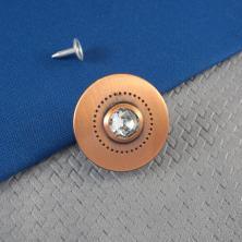 Пуговица джинсовая 30мм со стразами арт.ФУ-0216 медь