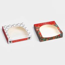 Коробка с окошком 20*20*5см "С Новым Годом" арт.9115861/9115863 ассорти