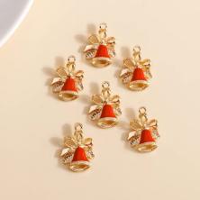 Подвеска "Колокольчик" 15*20мм эмаль арт.ИВ-109 красный/золото