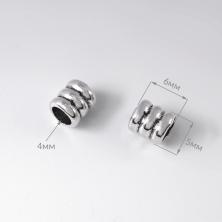 Бусины металл  6*5мм арт.302-804 серебро-21 (30шт)