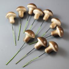Гриб на проволоке 5,5см р-р плода 2,5см арт.SF-2325 коричневый