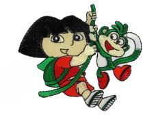 Термоаппликация "Девочка с обезьянкой" 80*75мм арт.PK-09