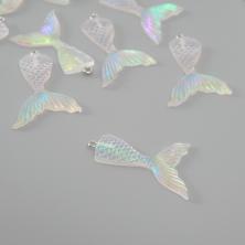 Подвеска акрил "Хвост русалочки" 44*28*5мм арт.10321665 перламутр