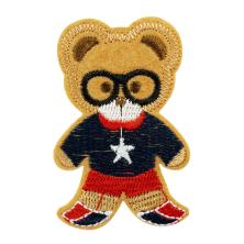 Термоаппликация "Мишка-Супергерой" 45*65мм арт.2696 св.коричневый/черный/красный