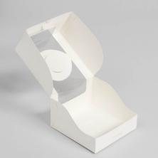 Коробка с окошком 14*8*14см под бенто-торт арт.7479581 белый