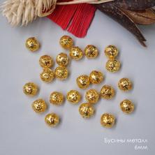 Бусины металл ажурные 6мм .ИВ-1205 зол (35шт)
