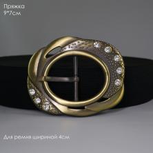 Пряжка металл 90*72/40мм арт.CKB-2215 со стразами