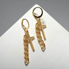 Серьги "Крест и цепочка" 50*15мм арт.7120654 золото