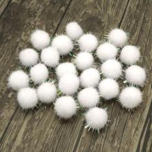 Помпоны с люрексом 15мм арт.ФУ-10068 белый (500шт)