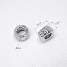 Бусины металл 7*4/4мм арт.ИВ-587 серебро (25шт)