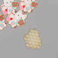 Подвеска "Котик с букетом" 25*25мм арт.10715354