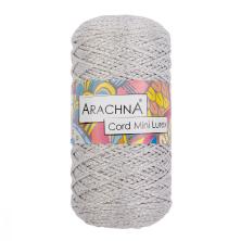 Шнур х/б плетеный 2мм ARACHNA "Cord Mini Lurex" 02 суровый/серебро (200м)