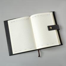 Ежедневник 16*21,5см  недатир. с карманом на молн. MR-7108 черный (140л)