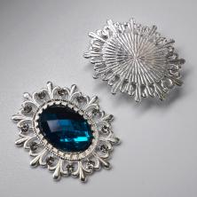 Серединка ювелирная металл 24*28мм арт.ИВ-548 серебро/ассорти