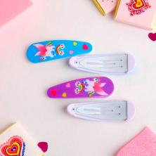 Заколка "тик-так" для волос 5,0см "Единорог на радуге" арт.4555450 ассорти (4шт)