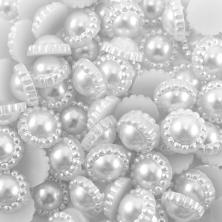 Полубусины "Цветок" 10мм арт.SF-1462 белый