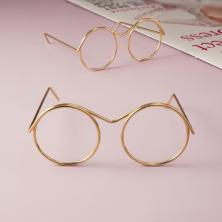 Очки круглые 5см без стекла арт.ИВ-920 золото