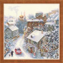 Набор для вышивания мулине "Риолис" "Снежная зима" 30*30см арт.1678