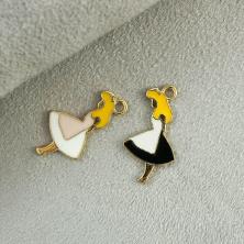 Подвеска "Девочка" 14*25мм арт.304-717 золото/ассорти