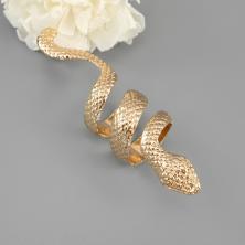 Кольцо безразмерное "Змея" 7,5см арт.KL485 золото