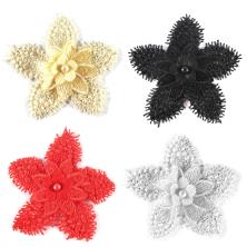 Аппликация "Цветы" 7,5см арт.H-1 с бусиной