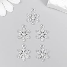 Подвеска "Снежинка" 16*20мм 4285476 серебро