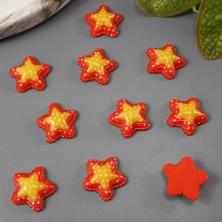 Кабошон фигурка "Звездочка в горошек" пластик 18*18мм арт.SF-5731